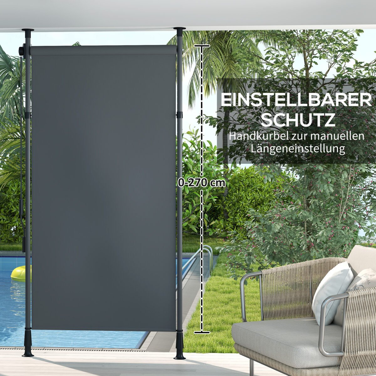 Reguliuojamo aukščio laisvai pastatoma markizė, montuojama be gręžimo – Paveikslėlis 5