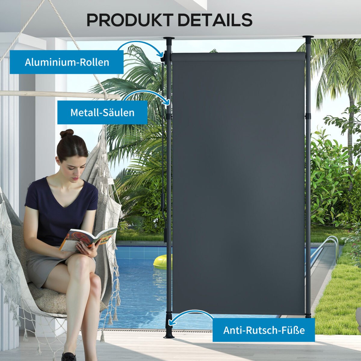 Reguliuojamo aukščio laisvai pastatoma markizė, montuojama be gręžimo – Paveikslėlis 7