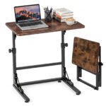 Reguliuojamo aukščio sulankstomas C formos staliukas (Kaimiška ruda)