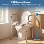Reguliuojamo aukščio tualeto paaukštinimas su atlenkiamomis atramomis (Balta) – Paveikslėlis 3