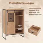 Rustikali komoda su stumdomomis durimis ir 5 stalčiais (Natūrali) – Paveikslėlis 2