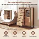 Rustikali komoda su stumdomomis durimis ir 5 stalčiais (Natūrali) – Paveikslėlis 3