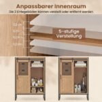 Rustikali komoda su stumdomomis durimis ir 5 stalčiais (Natūrali) – Paveikslėlis 4