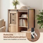 Rustikali komoda su stumdomomis durimis ir 5 stalčiais (Natūrali) – Paveikslėlis 5