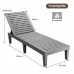 Saulės gultas su reguliuojamu atlošu skirtas lauko erdvėms (Pilka) – Paveikslėlis 2