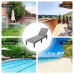 Saulės gultas su reguliuojamu atlošu skirtas lauko erdvėms (Pilka) – Paveikslėlis 3