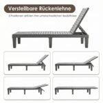 Saulės gultas su reguliuojamu atlošu skirtas lauko erdvėms (Pilka) – Paveikslėlis 4