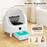 Savaime išsivalanti kačių tualeto dėžė su programėle ir kvapo kontrole (Balta)