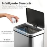 Sensorinė šiukšliadėžė iš nerūdijančio plieno 40L – Paveikslėlis 4