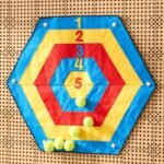 Šešiakampis mėtymo žaidimas su limpančiais kamuoliukais – Paveikslėlis 2