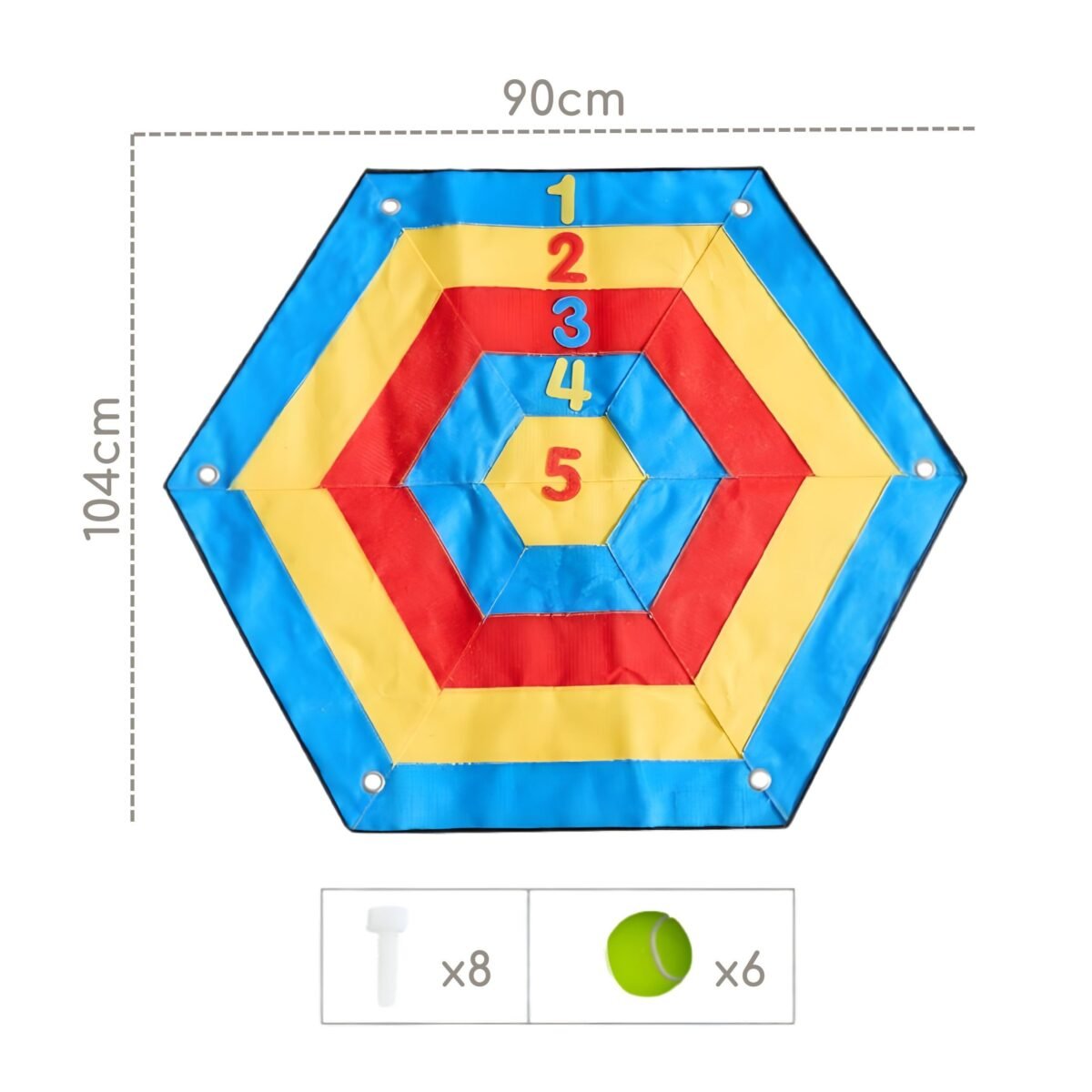 Šešiakampis mėtymo žaidimas su limpančiais kamuoliukais – Paveikslėlis 4