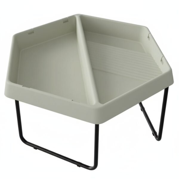 Šešiakampis smėlio ir vandens žaidimų staliukas su reguliuojamu stovu