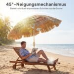 Šiaudinį stogą imituojantis skėtis nuo saulės su smėlio inkaru – Paveikslėlis 6