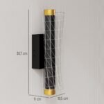 Sieninis šviestuvas su geometrinio tinklelio dizainu ir trimis šviesos spalvų režimais – Paveikslėlis 3