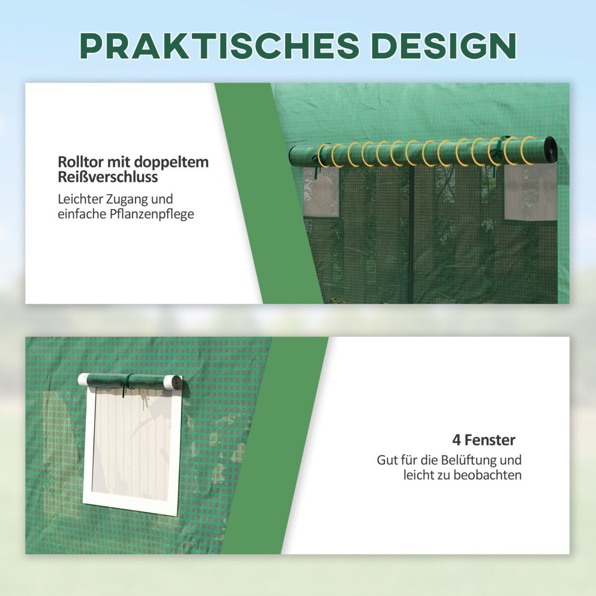 Šiltnamis su plieniniu rėmu, 4 langais ir dvejomis durimis, 300x100x200 cm – Paveikslėlis 5