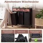 Skalbinių rūšiuotuvas su 3 skyriais ir 2 stalčiais ant ratukų (Ruda + Juoda) – Paveikslėlis 4