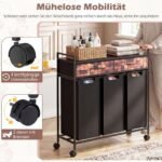 Skalbinių rūšiuotuvas su 3 skyriais ir 2 stalčiais ant ratukų (Ruda + Juoda) – Paveikslėlis 5