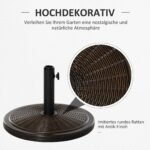 Skėčio stovas 14 kg su ratano imitacija skirtas 35/38/48 mm kotams – Paveikslėlis 4