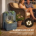 Sodo fontanas su integruotu gėlių vazonu ir LED apšvietimu – Paveikslėlis 5