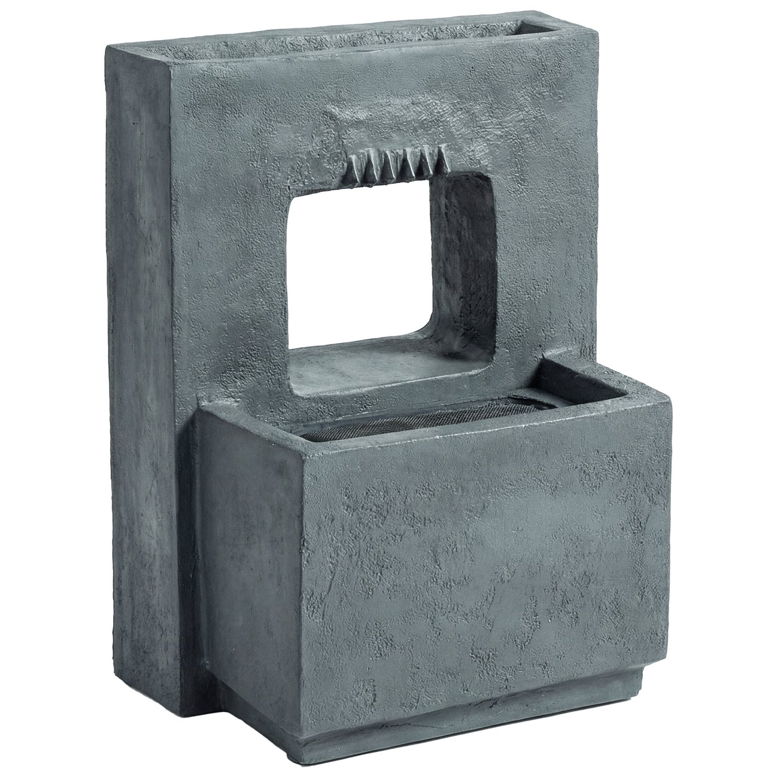 Sodo fontanas su integruotu gėlių vazonu ir LED apšvietimu