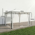 Sodo paviljonas su tinklu nuo vabzdžių ir dvigubu stogu 3,6x3 m – Paveikslėlis 3