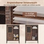 Šoninė spintelė su stumdomomis durimis ir 5 stalčiais (Kaimiška ruda) – Paveikslėlis 4