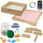 Spalvas keičianti sensorinė LED panelė su pulteliu