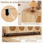 Spintelė su PE rotango durimis ir reguliuojamomis lentynomis (Natūrali) – Paveikslėlis 4