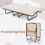 Sudedama lova su atminties putų čiužiniu ir ratukais (Juoda) – Paveikslėlis 2