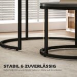 Sudedamų kavos staliukų komplektas su metaliniu rėmu – Paveikslėlis 6