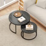 Sudedamų kavos staliukų komplektas su metaliniu rėmu – Paveikslėlis 8