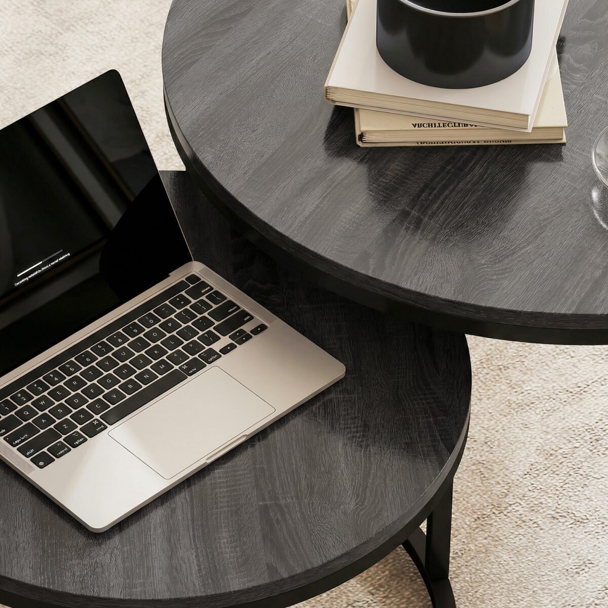 Sudedamų kavos staliukų komplektas su metaliniu rėmu – Paveikslėlis 9