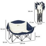 Sulankstoma dvivietė kempingo kėdė su gėrimų laikikliais – Paveikslėlis 3