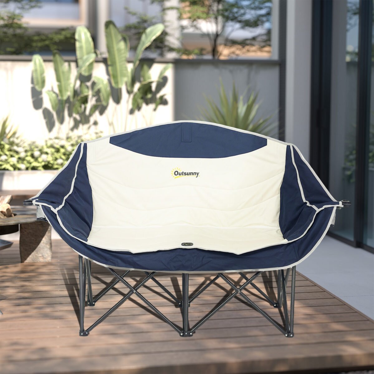 Sulankstoma dvivietė kempingo kėdė su gėrimų laikikliais – Paveikslėlis 9