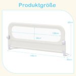 Sulankstoma ir reguliuojama lovos apsauga mažiems vaikams 148 cm (Balta) – Paveikslėlis 2