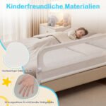 Sulankstoma ir reguliuojama lovos apsauga mažiems vaikams 148 cm (Balta) – Paveikslėlis 4