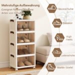 Sulankstoma keturpakopė batų dėžė su dangčiu (Balta)