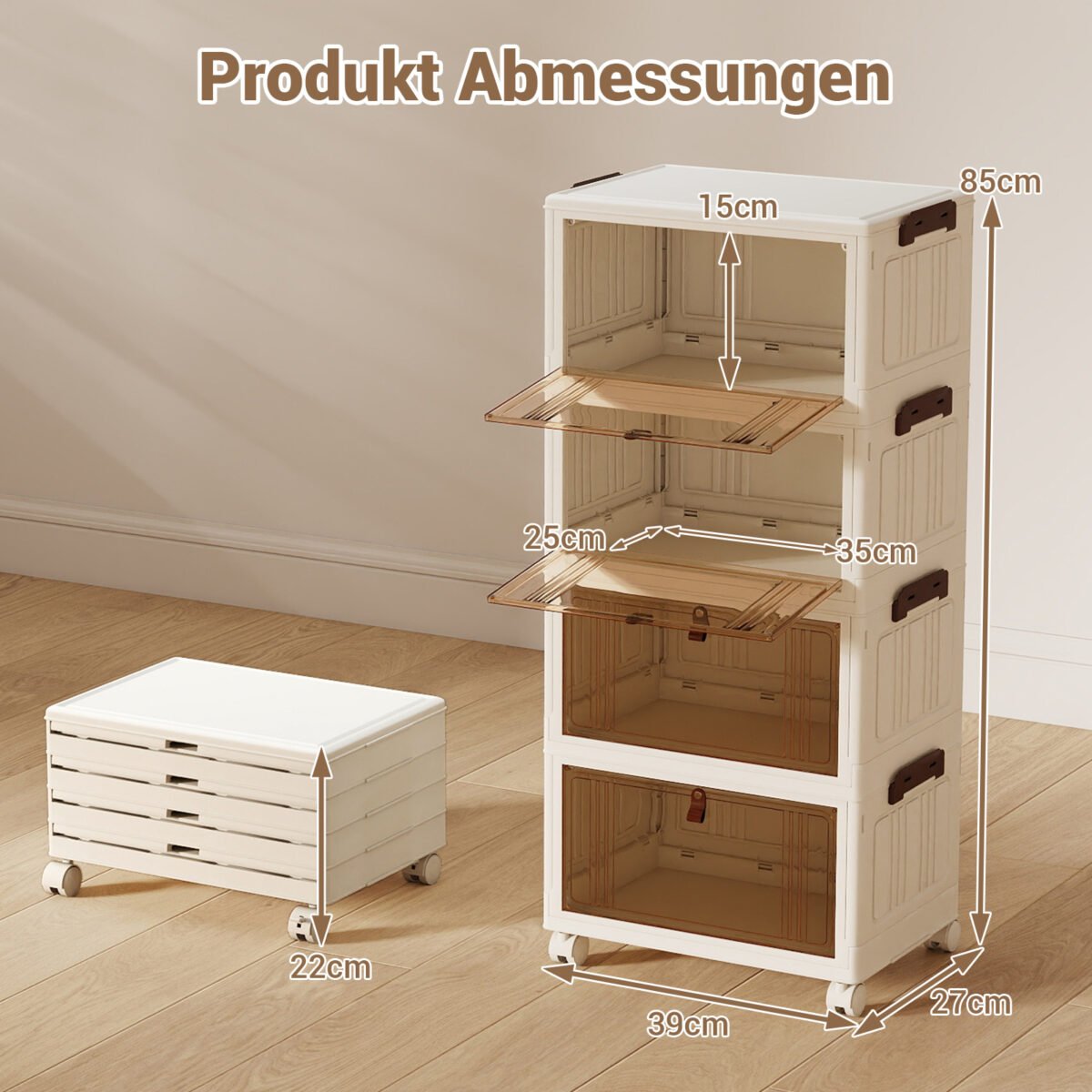 Sulankstoma keturpakopė batų dėžė su dangčiu (Balta) – Paveikslėlis 2