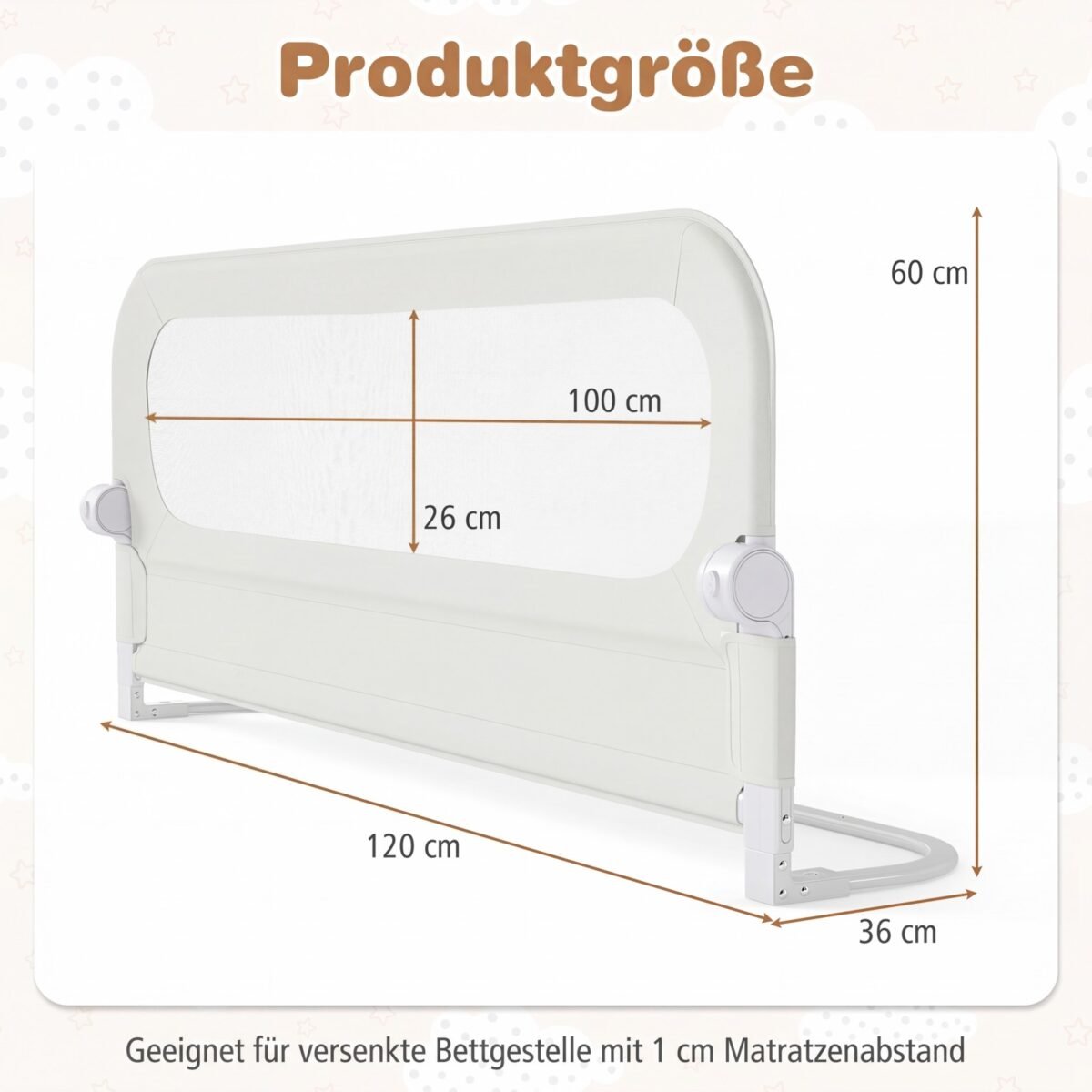 Sulankstoma kūdikių lovos apsauga su nuimamu užvalkalu (Balta) – Paveikslėlis 2