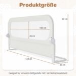 Sulankstoma kūdikių lovos apsauga su nuimamu užvalkalu (Balta) – Paveikslėlis 2