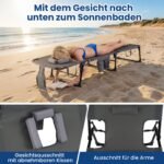 Sulankstomas gultas su reguliuojama atlošo padėtimi ir angomis veidui bei rankoms (Pilka) – Paveikslėlis 5