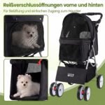 Sulankstomas augintinių vežimėlis su dideliais ratais (Juoda) – Paveikslėlis 4