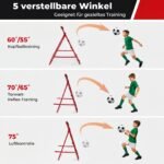 Sulankstomas futbolo atšokimo treniruoklis su 5 reguliuojamais kampais (Raudona) – Paveikslėlis 3