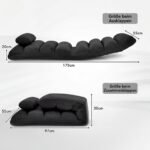 Sulankstomas grindų gultas su reguliuojamu atlošu ir miegojimo funkcija (Juoda) – Paveikslėlis 2