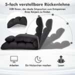 Sulankstomas grindų gultas su reguliuojamu atlošu ir miegojimo funkcija (Juoda) – Paveikslėlis 4