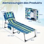 Sulankstomas gultas su išpjova veidui ir rankoms reguliuojamu atlošu (Mėlyna ir žalia) – Paveikslėlis 2