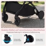 Sulankstomas kūdikio vežimėlis su reguliuojamu atlošu ir lietaus apsauga (Rožinė) – Paveikslėlis 5