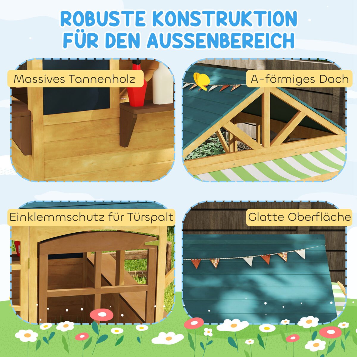 Sulankstomas medinis vaikiškas žaidimų namelis – Paveikslėlis 7