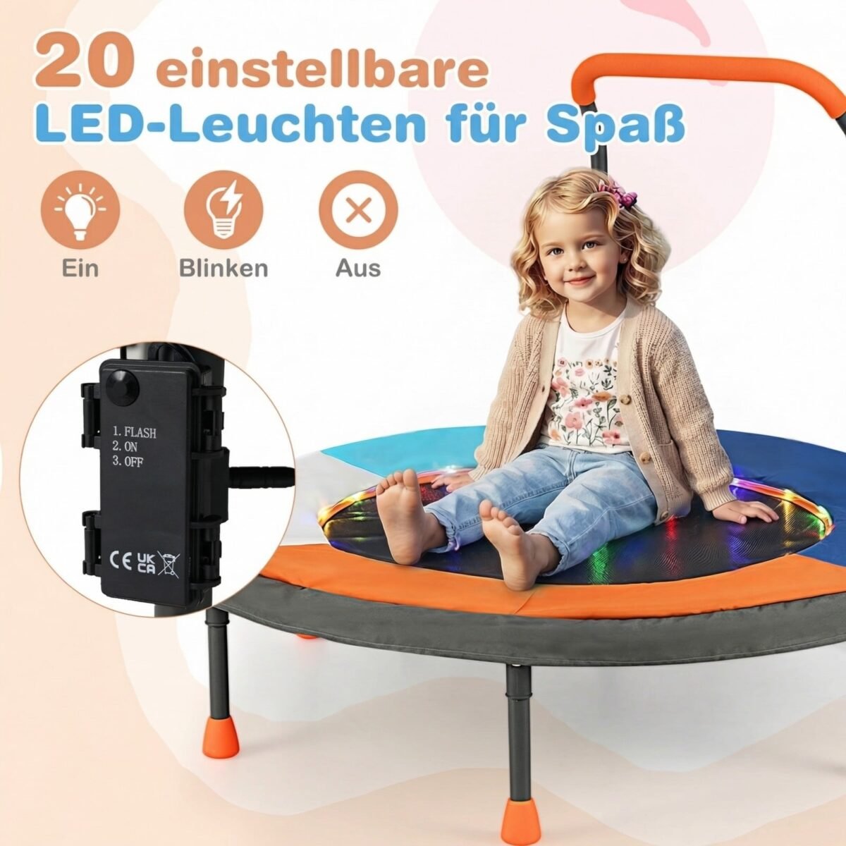 Sulankstomas mini batutas vaikams su LED apšvietimu (Tamsiai mėlyna) – Paveikslėlis 5