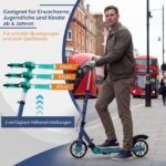 Sulankstomas paspirtukas su reguliuojamu aukščiu ir šviečiančiais ratais (Žalia) – Paveikslėlis 3